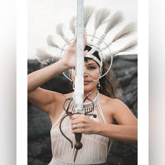 House of Malakai Feather Headdress | Rare Custom Avant-Garde Crown Statement main image 7